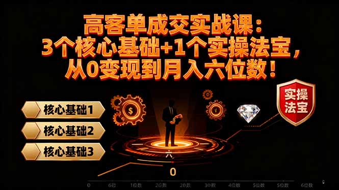 高 客单成交实战课：3个核心基础+1个实操法宝，从0变现到月入六位数！-创业攻略