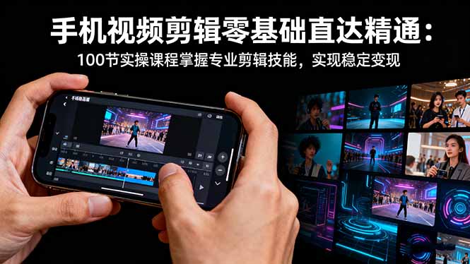 手机视频剪辑零基础直达精通：100节实操课程掌握专业剪辑技能，实现稳...-创业攻略