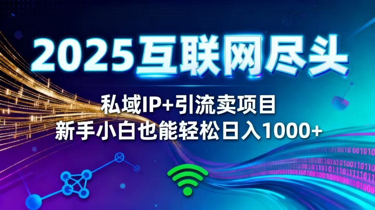 2025网创尽头王炸项目！私域 IP + 精准引流，新手小白在家躺赚日入 1000+-创业攻略