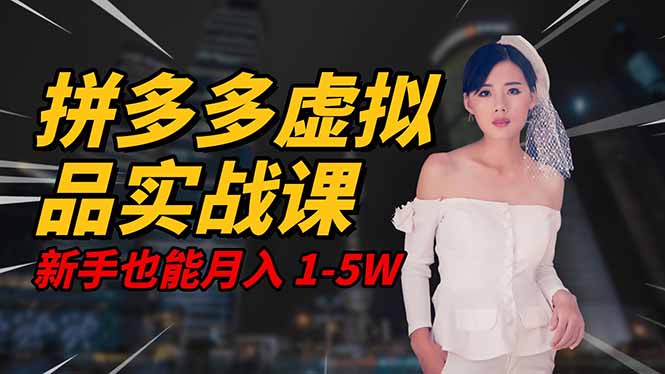2025 拼多多虚拟品系统实战课，轻资产项目，可矩阵开工作室，新手也能...-创业攻略