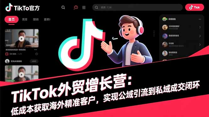 TikTok外贸增长营：低成本获取海外精准客户，实现公域引流到私域成交闭环-创业攻略