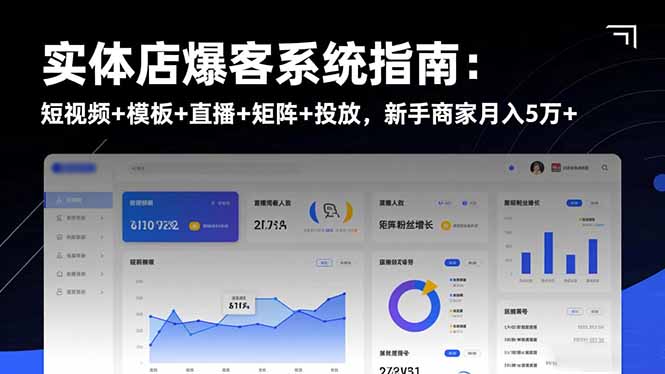 实体店爆客系统指南：短视频+模板+直播+矩阵+投放，新手商家月入5万+-创业攻略